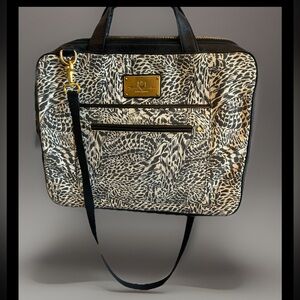Rebecca Minkoff Abstract Animal Print crossbody computer laptop bag Tote Padded
